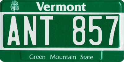 VT license plate ANT857