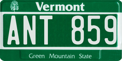 VT license plate ANT859