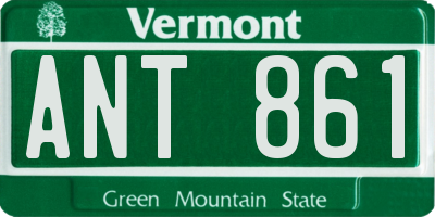 VT license plate ANT861