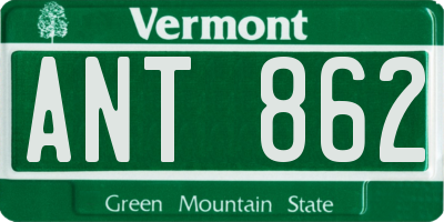 VT license plate ANT862