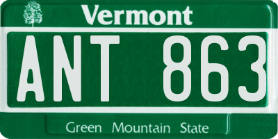 VT license plate ANT863