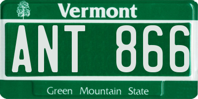 VT license plate ANT866