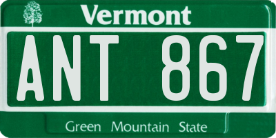 VT license plate ANT867