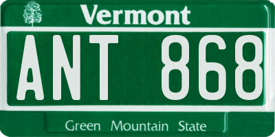 VT license plate ANT868