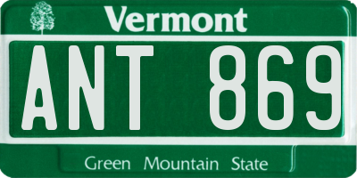 VT license plate ANT869