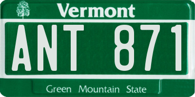 VT license plate ANT871