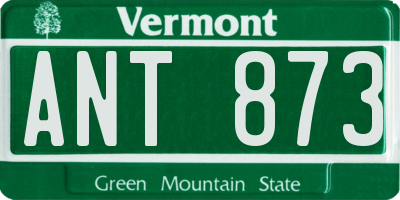 VT license plate ANT873