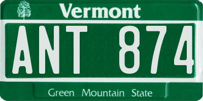 VT license plate ANT874