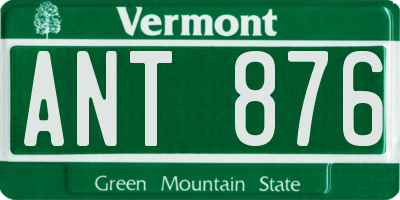 VT license plate ANT876