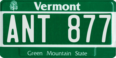 VT license plate ANT877