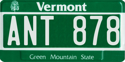 VT license plate ANT878