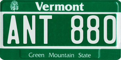 VT license plate ANT880