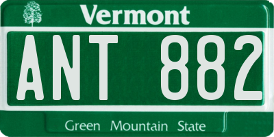 VT license plate ANT882