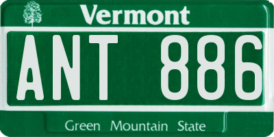 VT license plate ANT886