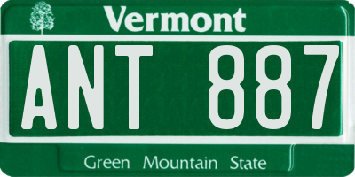 VT license plate ANT887