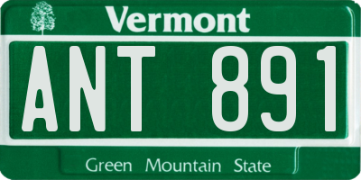 VT license plate ANT891