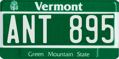 VT license plate ANT895
