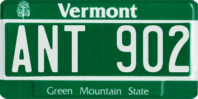 VT license plate ANT902