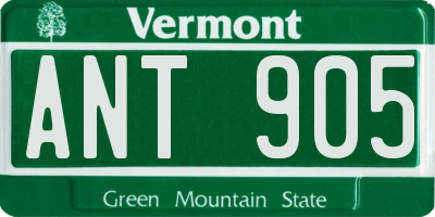 VT license plate ANT905