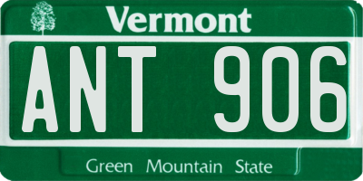 VT license plate ANT906