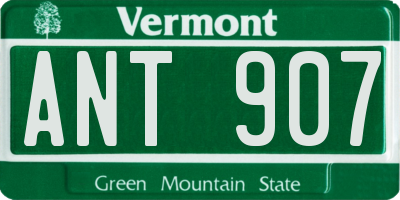 VT license plate ANT907
