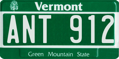 VT license plate ANT912