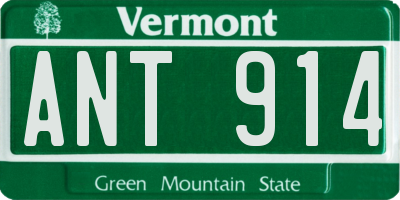 VT license plate ANT914