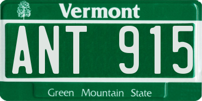 VT license plate ANT915