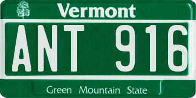 VT license plate ANT916
