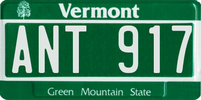 VT license plate ANT917