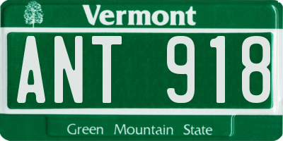 VT license plate ANT918