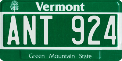 VT license plate ANT924