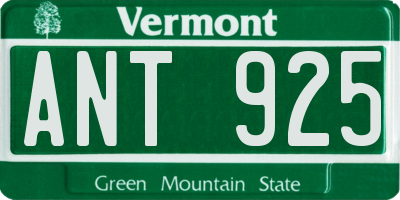VT license plate ANT925