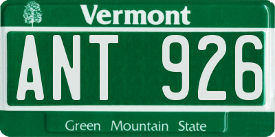 VT license plate ANT926