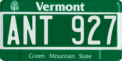 VT license plate ANT927