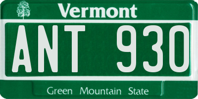 VT license plate ANT930
