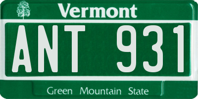 VT license plate ANT931