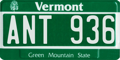 VT license plate ANT936
