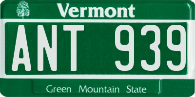 VT license plate ANT939