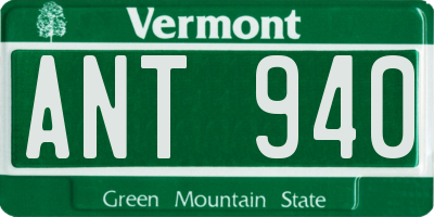 VT license plate ANT940