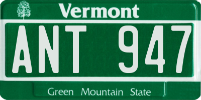VT license plate ANT947