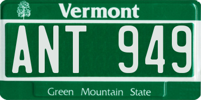 VT license plate ANT949
