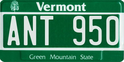 VT license plate ANT950