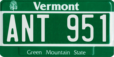 VT license plate ANT951