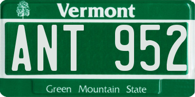 VT license plate ANT952