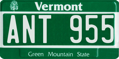 VT license plate ANT955