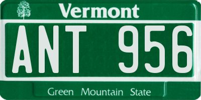VT license plate ANT956