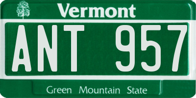 VT license plate ANT957