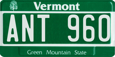 VT license plate ANT960