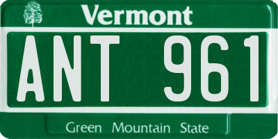 VT license plate ANT961